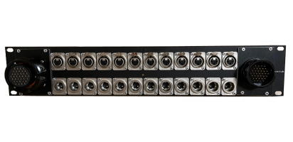 19''-2 HE-Panel, 12x XLR-fem./12x XLR-male, TL37 fem./ male, parallel In/Out