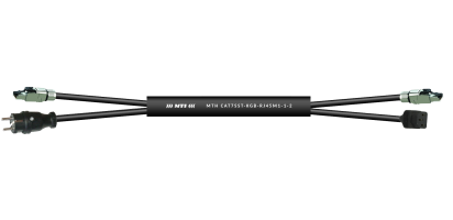 MTI CAT7 2x RJ45M-Schuko-St. Gummi/RJ45M-Kaltger.-Kupplg.. 3x 1,5 mm², 10 m