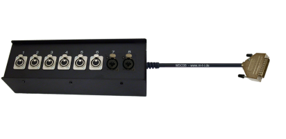 Studio Stagebox, 6/2 Ch., XLR-fem./ Kl./XLR-Combi-Einbbu.3p., SUB-D 25pol. male, 5,0 m