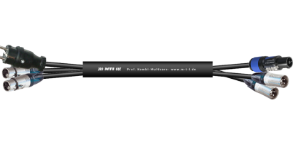 MTI Prof. Kombi-Core 1x Powercon bl./2x XLR-male auf 1x Schuko St.-VG/2x XLR-fem., 10,0 m
