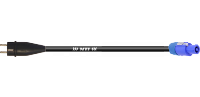 Lastverbindung, Powercon bl./Schukostecker Gummi, 3x 2,5mm²