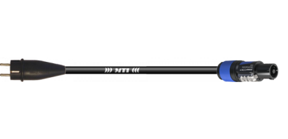 Lastverbindung, Powercon bl./Schukostecker Gummi, 3x 2,5mm²