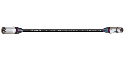 MTI DMX-Adapter, Neutrik XLR-fem. 5p./male 3p., 2x Codierring rot, 3,0 m
