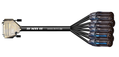 MTI First Class Analog-Loom D-Sub-male 25p./XLR-male, Goldkte., Gewebespliss