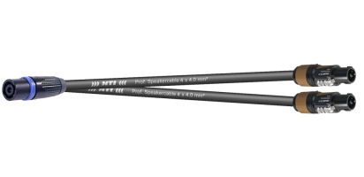 MTI LS-Breakout, 2x 2x2,5mm², Speakon, 1x 4p.fem. Metall sw./2x 2p. male, 0,7 m