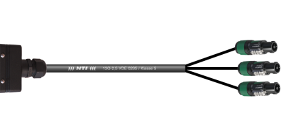 MTI LS-Breakout-Cable 13G-2,5, Kupplgs.-Geh.16E male/3xNL4FX , sw, 1,0 m