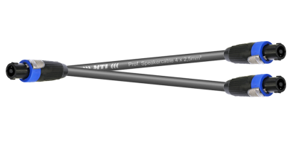 MTI LS-Y-Kanalsplit, 2x 4x2,5mm², Speakon, 1x 4p.fem. Metall sw./2x 4p.male Metall, 1,0 m