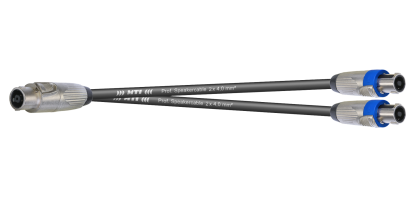 MTI LS-Breakout, 2x4x4,0 mm², Metall Speakon, 1x 8p.male/2x 4pol. male, 2,0 m