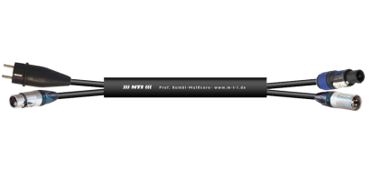 MTI Prof. DMX-Kombi-Core, Schukost. XLR-fem.3p., PowerCon blau XLR-male 3p.
