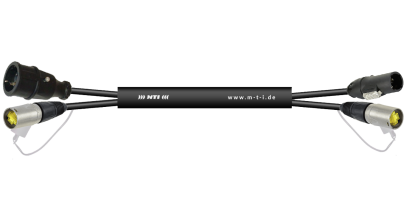 MTI CAT7 AWG26/7, 2x Neutrik Ethercon/1x True1-TOP/Schuko-Kupplg. Vollgummi 3x 1,5 mm²