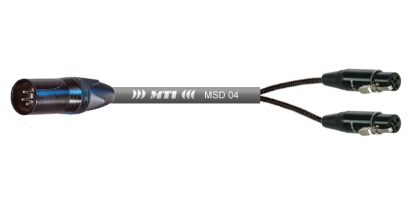 MTI First Class Digital-Loom, XLR-male 4p. sw./2x Mini-XLR-fem. 4p. sw., 3,0 m