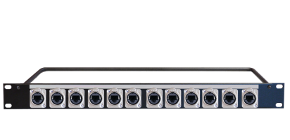 MTI 19"-1HE, 12x ETHERNET-Einb.-Durchverbinder