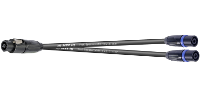 MTI LS-Breakout, 2x 4x2,5mm², Speakon, 1x 8p. female Metall sw./2x 4p. male, 0,5 m/1,5 m