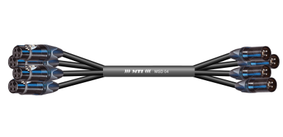 MTI First Class Analog-Loom, XLR-fem./male 3p., schwarz, 4Ch., Gewebe/Dymo 25,0 m