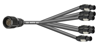Lastsplitter, 19pol. male mit Überwurf auf 6x PowerCon True 1-TOP, 3x 2,5 mm², 1-6,0 m
