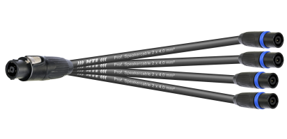 MTI LS-Breakout, 4x 2x 4,0mm², Speakon, 1x 8p.male Metall sw./4x fem., 5,0 m