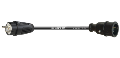 MTI-TITANEX Lastkabel, Schuko St. IP20 D-Norm/Bu. Gummi, franz./belg. Norm IP54, 3x 1,5mm²
