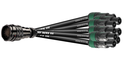 MTI Splissadapter, 32x 1,5 mm², PACOM 37p. male o.Ü.- 8x Speakon 4p., 2,0 m