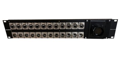 19''-2 HE-Panel, 12x XLR-fem./12x XLR-male, TL37 male, parallel In/Out