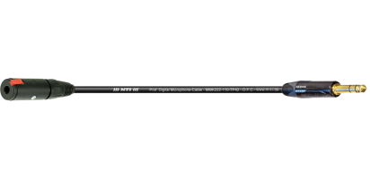MTI Digital Micro-Cable, Kl.-Buchse/Klinke 3p. schwarz, Goldkte.