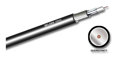 Belden Prof. HF-Kabel, 75 Ohm, AWG18/RG6, sw, UHD 4K SDI/HDTV