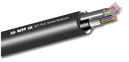 MTI Prof. Kombi-Multicore,2x CAT7 AWG26/7-1x Strom 3x 1,5 mm², schwarz