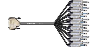 Breakout-Loom, MTI/Neutrik SUB-D 25pol. male/16x Klinke 2p.