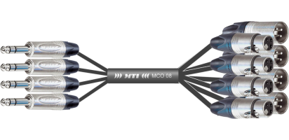 Breakout-Loom, Neutrik 4x Klinke 3p./8x XLR-fem./male