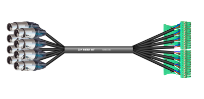 MTI Analog-Input-Loom, 8x XLR-fem./2x Phoenix 12p.