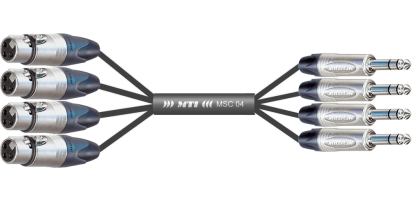 MTI Analog-Loom, XLR-fem./Klinke 3p., 4Ch.