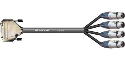 MTI Digital-Loom, 1x D-Sub-male 25p.,4x XLR-fem. 3pol. Input