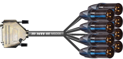 MTI First Class Analog-Loom D-Sub-male 25p./XLR-male, Goldkkte. 8 Ch. 