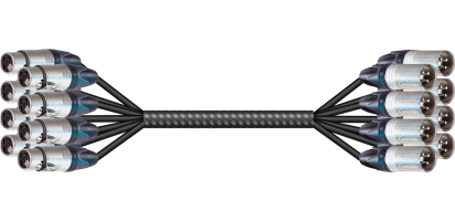 MTI First Class Analog-Loom, XLR-fem./male 3p., 8Ch., Gewebe/Dymo