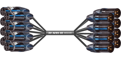 MTI First Class Analog-Loom, XLR-fem./male 3p. sw. Goldkontakte, 8Ch.