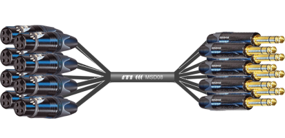 MTI First Class Analog-Loom, XLR-fem. 3p./Klinke 3p. sw. Goldkontakte, 8Ch.