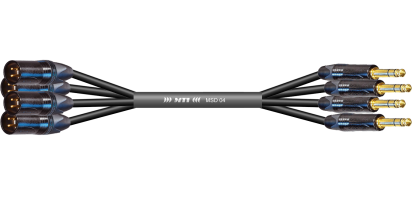 MTI First Class Digital-Loom, XLR-male/Klinke 3p., 4 Ch., sw, gold