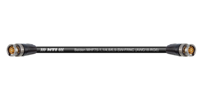 MTI/Belden Video-Cable, 2x BNC 75 Ohm, Goldkontakt, SDI/HDTV/VOLLBILD, sw.