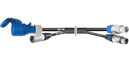 MTI Prof. Kombi-Core 1x CEE 3p.bl./1x XLR-male auf 1x FCB/1x XLR-fem.