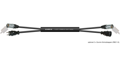 MTI Prof. Kombi-Core, 1x CAT7-RJ45 /1x Schuko-St./-Kupplg. Gummi, 3x 1,5 mm², Trommel, 50,0 m