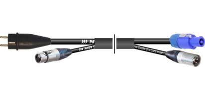 MTI Prof. Kombi-Core 1x Powercon bl./1x XLR-male auf 1x Schuko St.-VG/1x XLR-fem.