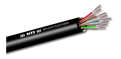 MTI Prof. CAT7 Datenleitung, PUR, halogenfrei, schwarz, VPE.1.000 m