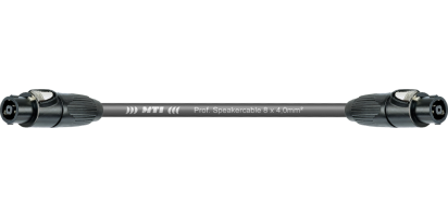 MTI Speakercore, 8x 4mm² Rigging, Speakon 8pol. fem. Metall, schwarz, 0,5 m