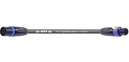 MTI Speakercore, 4x 4mm², Speakon 4pol. Metall fem/male, schwarz