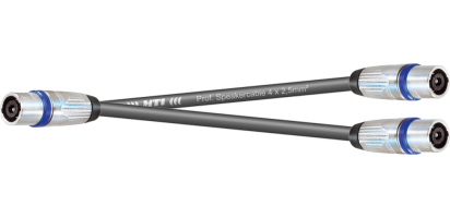 MTI LS-Y-Kanalsplit, 2x 4x2,5mm², Speakon, 3x 4p.fem. Metall, 0,25 m