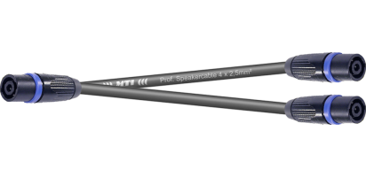 MTI LS-Y-Kanalsplit, 2x 4x2,5mm², Speakon, 3x 4p.fem. Metall sw., 0,5 m