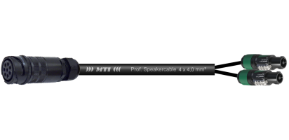 MTI LS-Breakout-Cable, 4x4,0 mm², PACOM 8p.fem. o.Ü., 2x Speakon 4p., 0,7 m