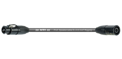 MTI Speakercore, 8x 4mm² Rigging, Speakon 8pol. Metall female/male, schwarz