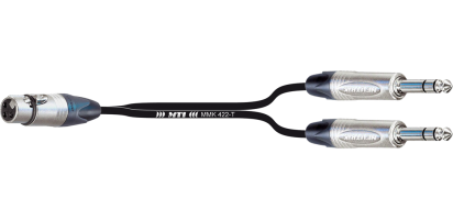 Y-Cable, Neutrik XLR-fem. 3p. / 2x Klinke 3p.