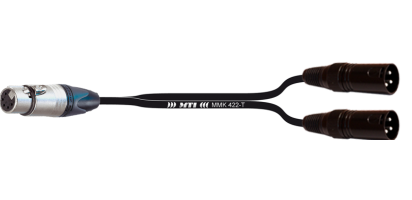 Y-Cable, Neutrik XLR 5p. fem. / 2x 3p. male