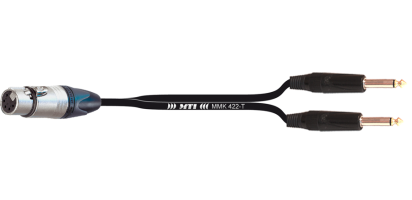 Y-Cable, Neutrik XLR 5p. fem. / 2x Klinke 3p.